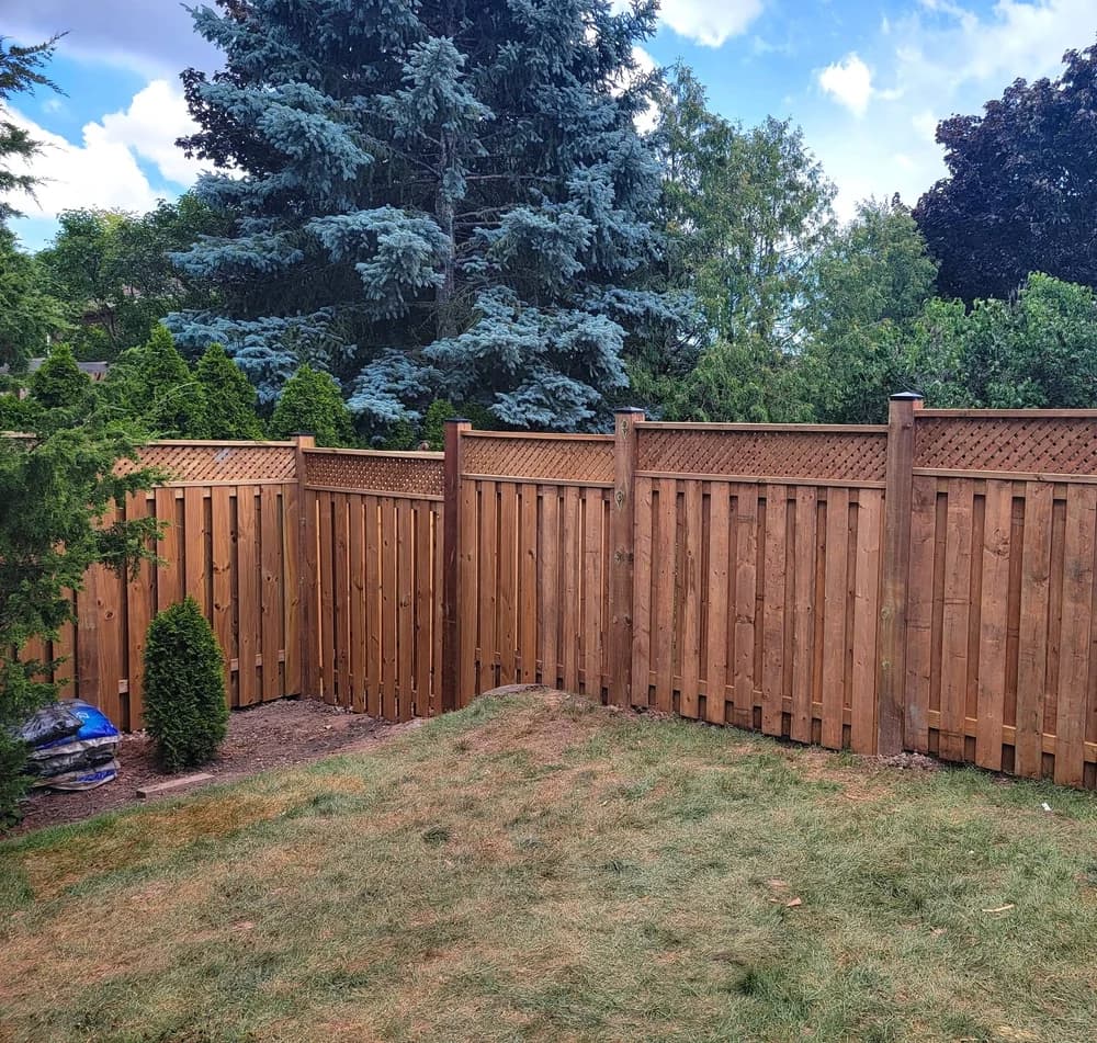 A completed fencing project.